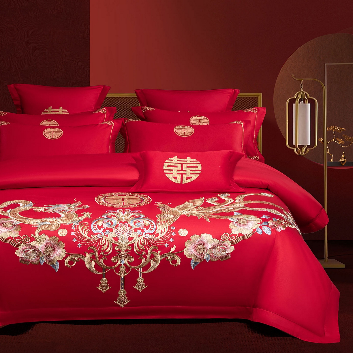 91家纺网 家纺一手货源 找家纺 （总）欧乐蒂 2025新款中式高端刺绣婚庆四件套