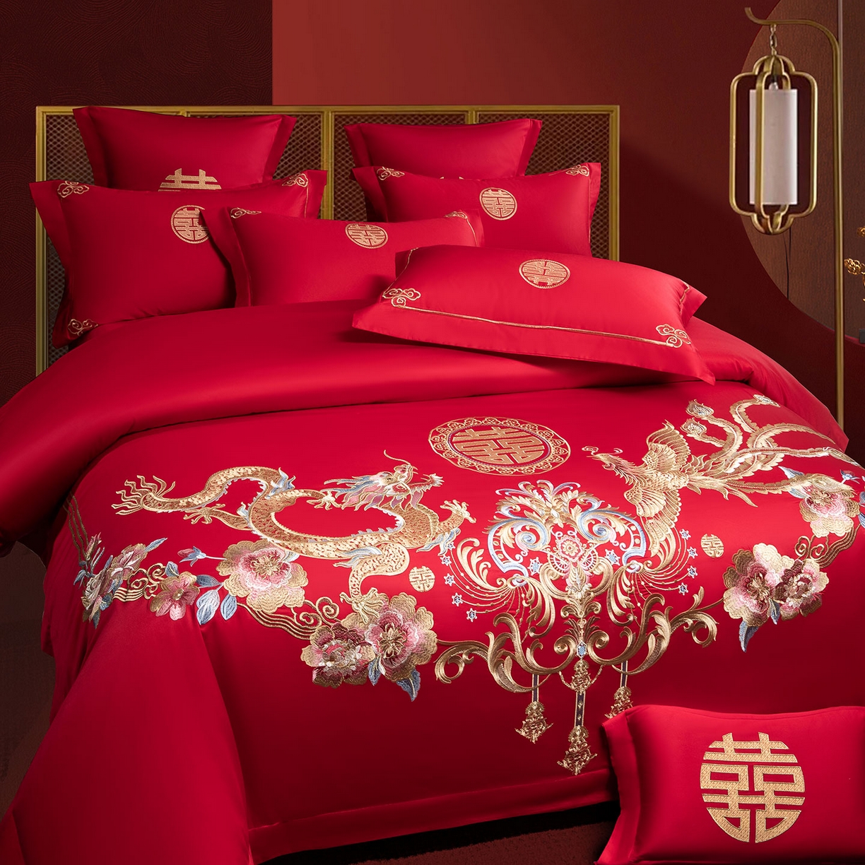 91家纺网 家纺一手货源 找家纺 （总）欧乐蒂 2025新款中式高端刺绣婚庆四件套