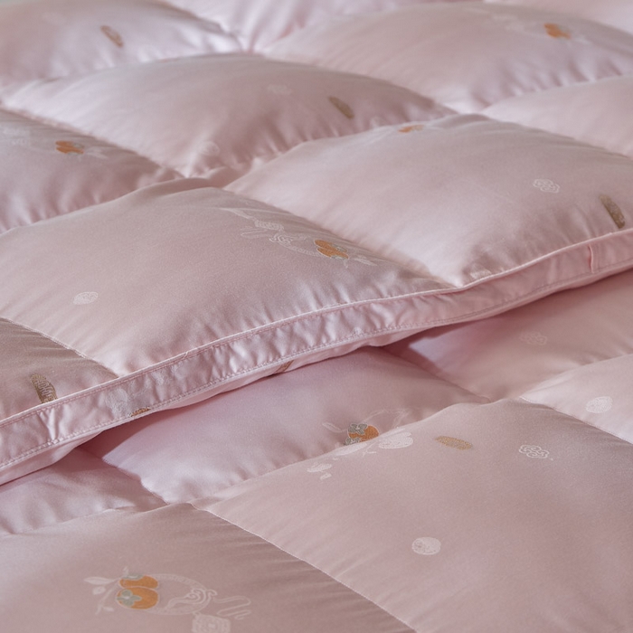 91家纺网 家纺一手货源 找家纺 （总）暖羽屋羽绒馆  2025新款95白鹅绒被芯莫代尔鹅绒被子双人婚庆冬被2米 春秋被子柿柿如意