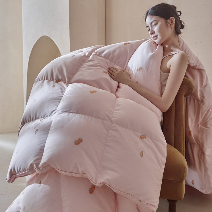 （总）暖羽屋羽绒馆  2025新款95白鹅绒被芯莫代尔鹅绒被子双人婚庆冬被2米 春秋被子柿柿如意