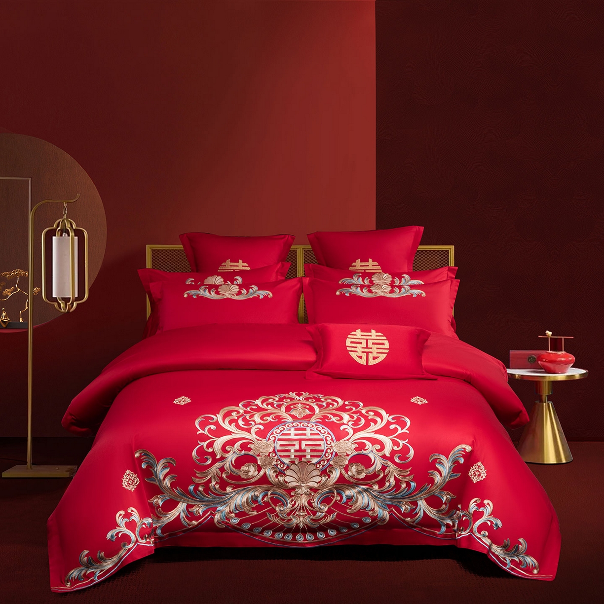 欧乐蒂 2025新款中式高端刺绣婚庆四件套 梦巴黎