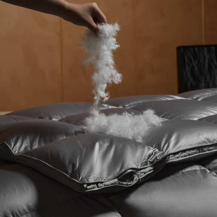 91家纺网 家纺一手货源 找家纺 （总）暖羽屋羽绒馆 2025新款白鸭绒被 莱赛尔95绒子含量鸭绒被子 羽绒被芯 双人冬被 婚庆春秋被