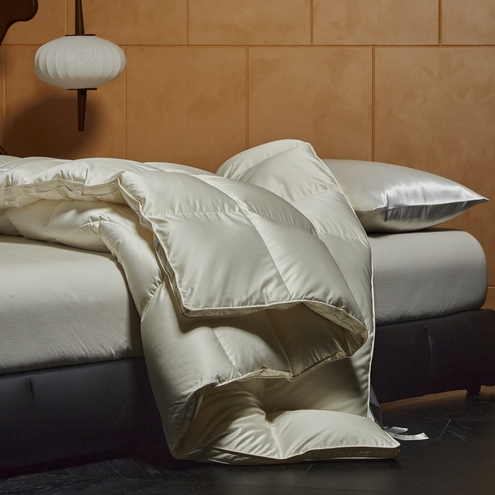 91家纺网 家纺一手货源 找家纺 暖羽屋羽绒馆 2025新款白鸭绒被 莱赛尔95绒子含量鸭绒被子 羽绒被芯 双人冬被 婚庆春秋被 X卡尔佩斯   米色