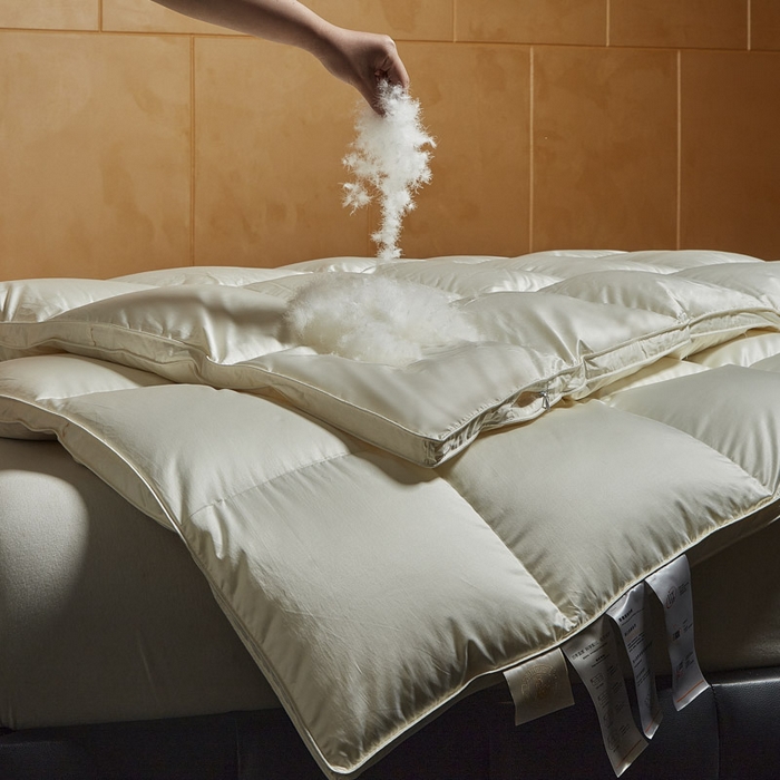 91家纺网 家纺一手货源 找家纺 暖羽屋羽绒馆 2025新款白鸭绒被 莱赛尔95绒子含量鸭绒被子 羽绒被芯 双人冬被 婚庆春秋被 X卡尔佩斯   米色