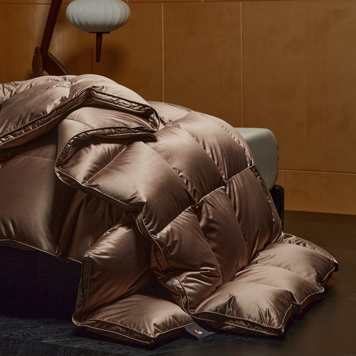 91家纺网 家纺一手货源 找家纺 暖羽屋羽绒馆 2025新款白鸭绒被 莱赛尔95绒子含量鸭绒被子 羽绒被芯 双人冬被 婚庆春秋被 X卡尔佩斯  棕色