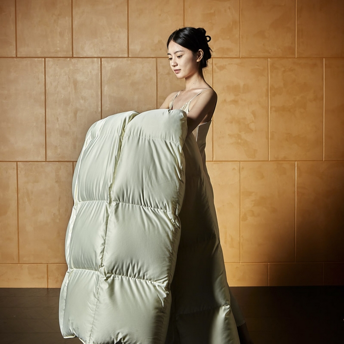 91家纺网 家纺一手货源 找家纺 暖羽屋羽绒馆 2025新款白鸭绒被 莱赛尔95绒子含量鸭绒被子 羽绒被芯 双人冬被 婚庆春秋被 X卡尔佩斯   米色