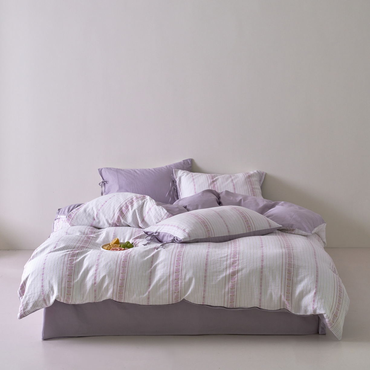 91家纺网 家纺一手货源 找家纺 （总）久典家居 2025新款A类全棉色织提花系带款四件套-梦屿系列三色（买家秀加客服）