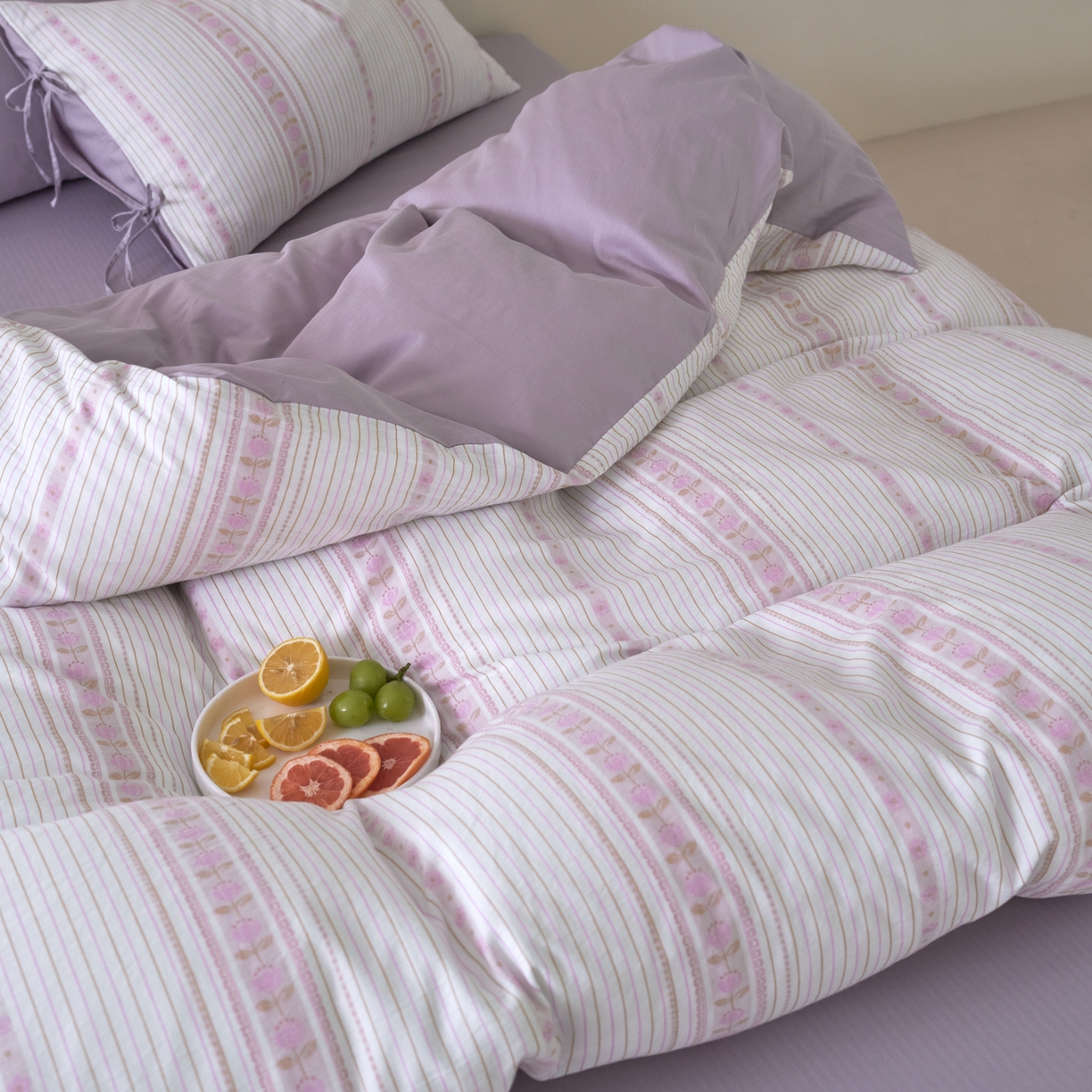 91家纺网 家纺一手货源 找家纺 （总）久典家居 2025新款A类全棉色织提花系带款四件套-梦屿系列三色（买家秀加客服）