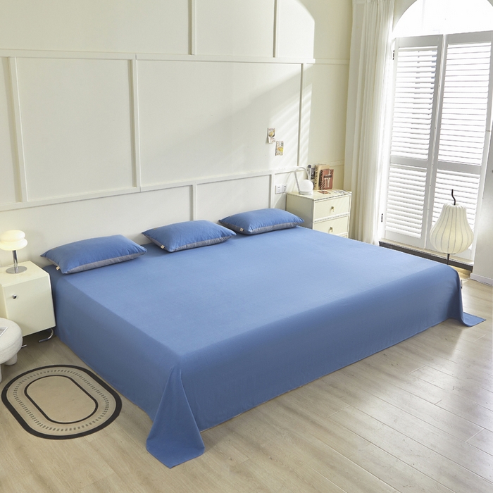 91家纺网 家纺一手货源 找家纺 七仙女家纺 2025新款全棉生态磨毛-前程似锦系列-大炕单 莱茵蓝