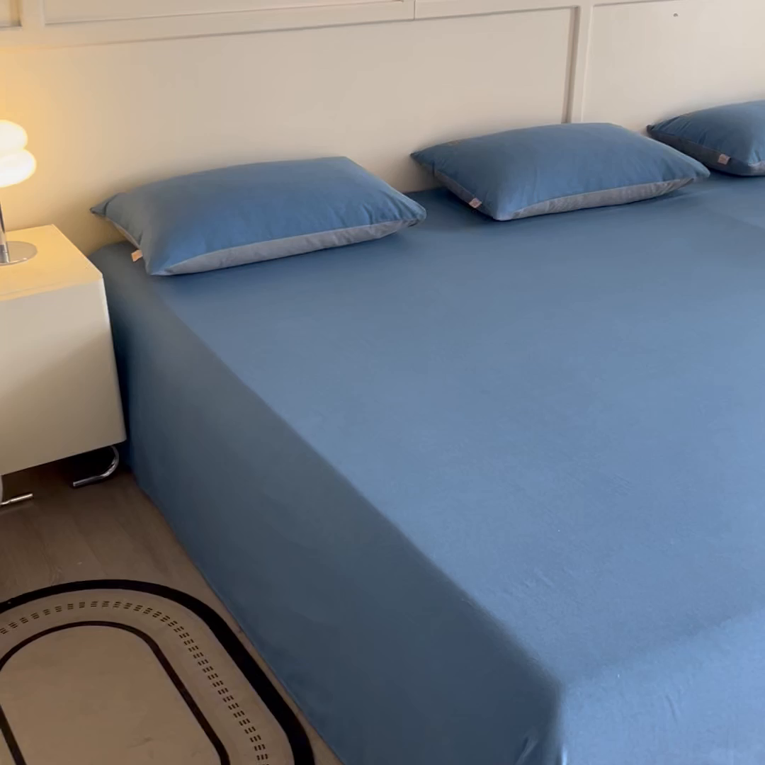 91家纺网 家纺一手货源 找家纺 七仙女家纺 2025新款全棉生态磨毛-前程似锦系列-大炕单 莱茵蓝