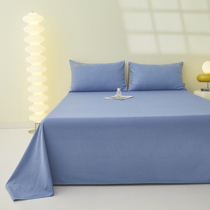 91家纺网 家纺一手货源 找家纺 七仙女家纺 2025新款全棉生态磨毛-前程似锦系列-单床单 莱茵蓝