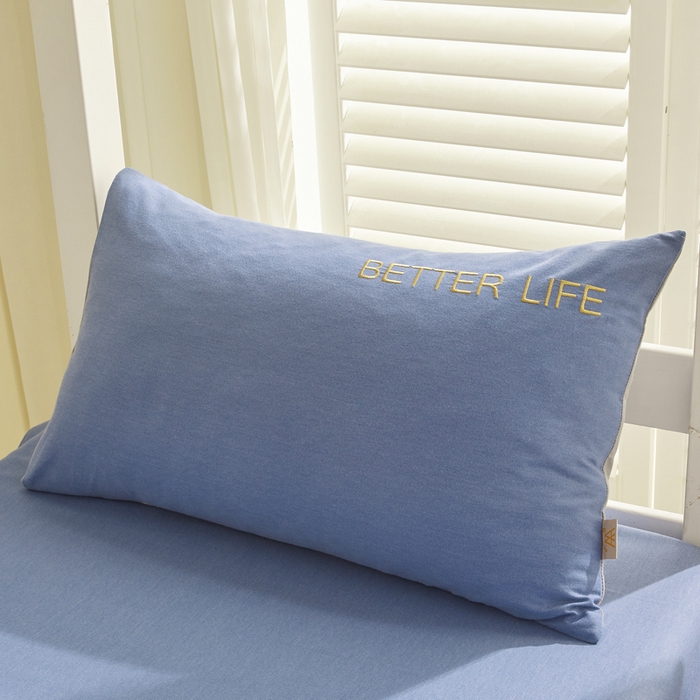 91家纺网 家纺一手货源 找家纺 七仙女家纺 2025新款全棉生态磨毛-前程似锦系列-床单两件套 莱茵蓝