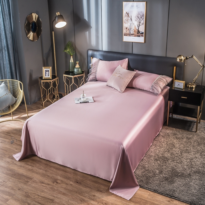 91家纺网 家纺一手货源 找家纺 丽莱美家纺 2026新款水洗冰丝蕾丝夏被  夏被三件套  夏被四件套 豆沙粉