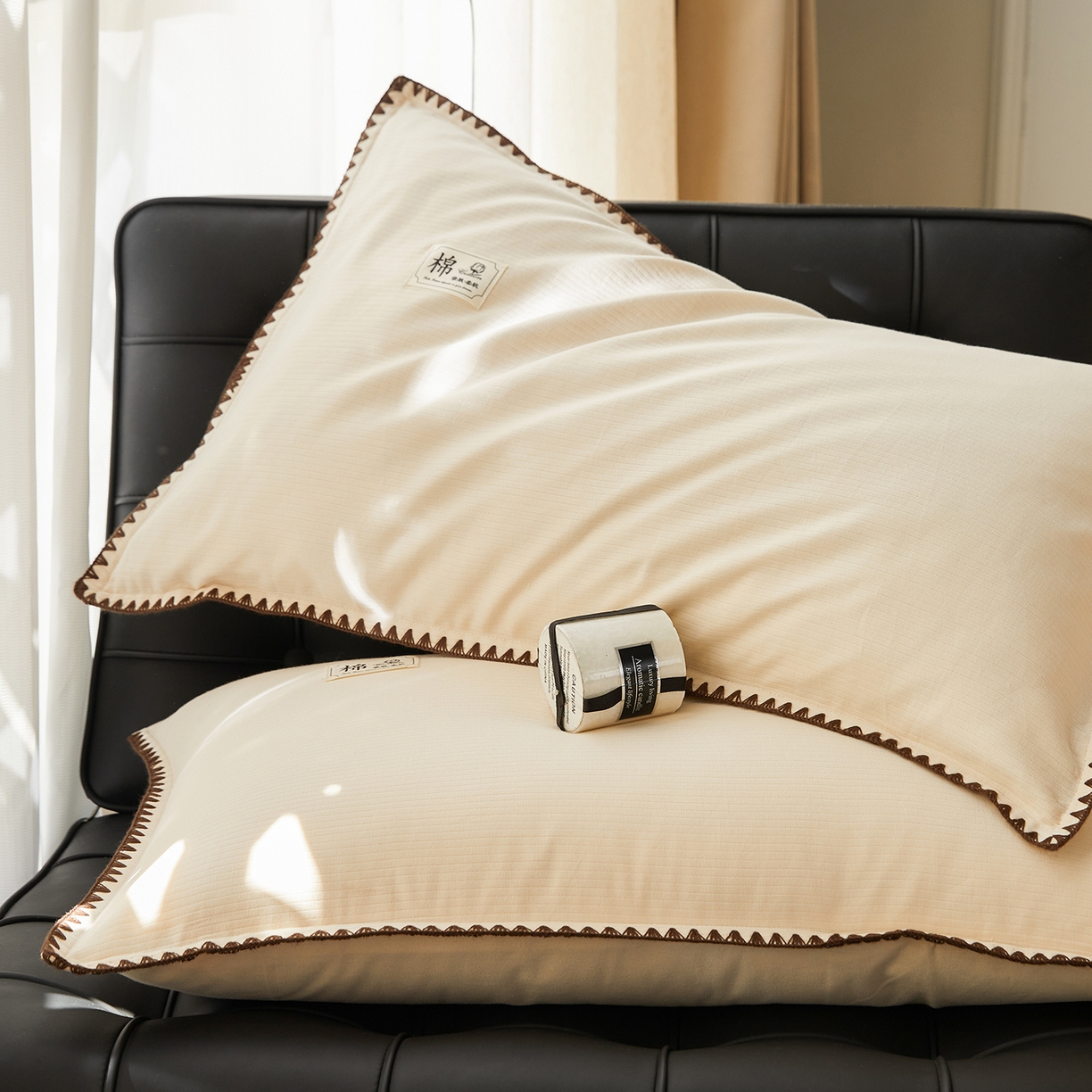 91家纺网 家纺一手货源 找家纺 （总）简宜家居（朝初家纺） 2025新款全棉厚织长绒棉立体提花磨毛贝壳边四件套