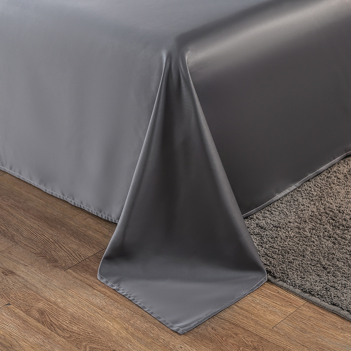 91家纺网 家纺一手货源 找家纺 丽莱美家纺 2026新款天丝冰丝床单 灰色