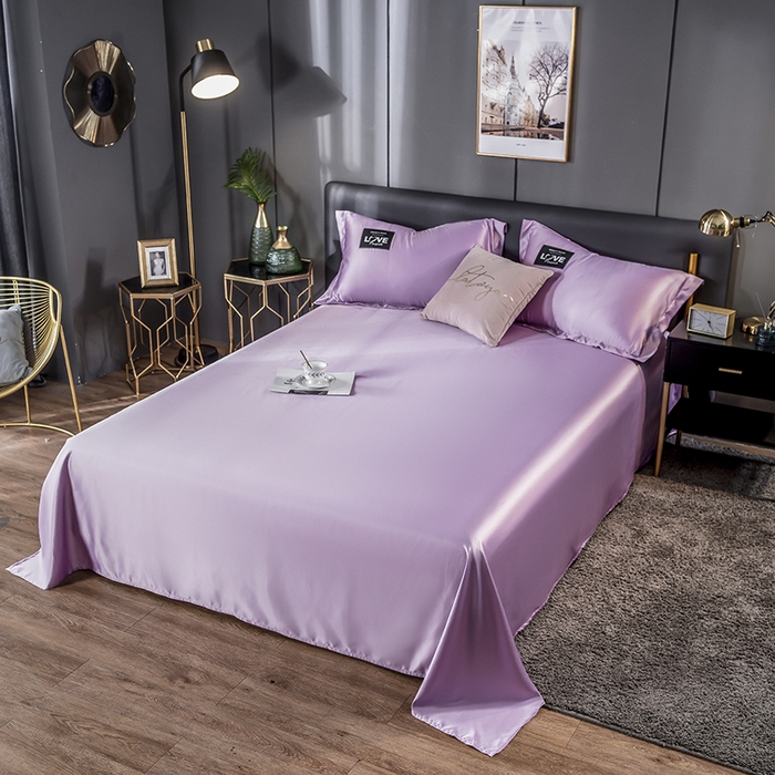 丽莱美家纺 2026新款天丝冰丝床单 浅紫色