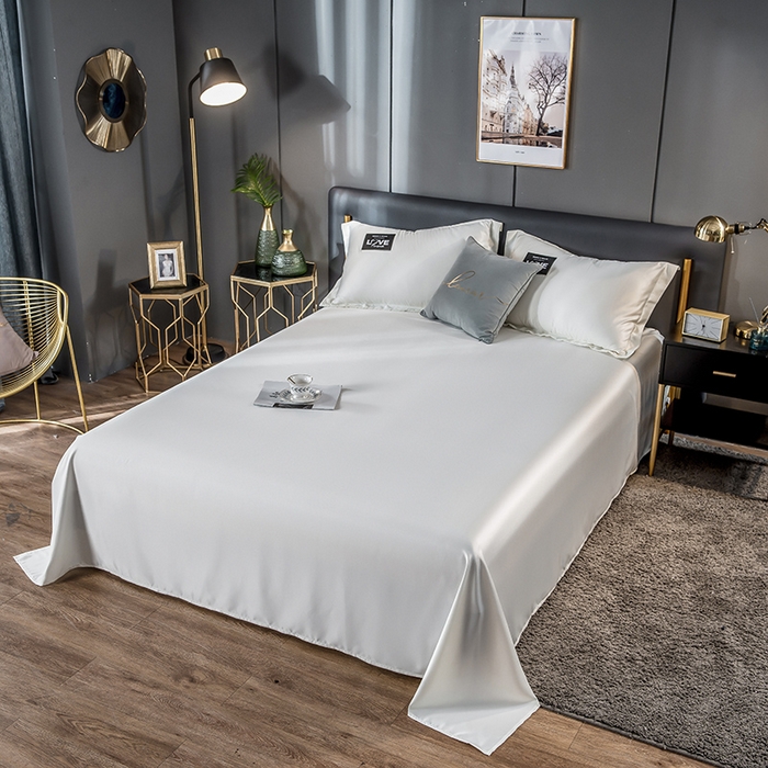 丽莱美家纺 2026新款天丝冰丝床单 米白