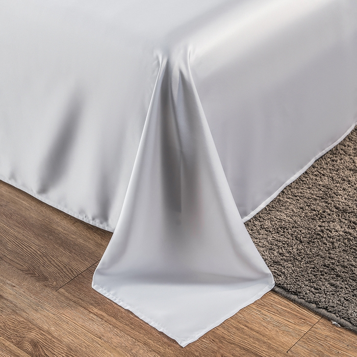 91家纺网 家纺一手货源 找家纺 丽莱美家纺 2026新款天丝冰丝床单 纯白色