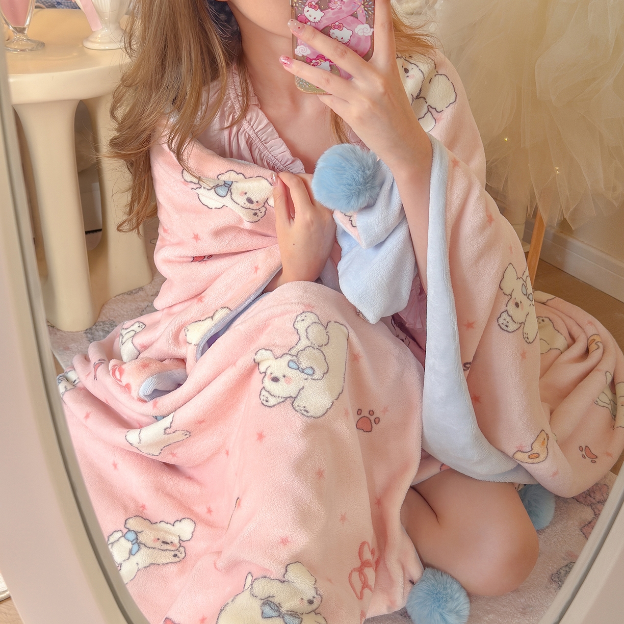 91家纺网 家纺一手货源 找家纺 罗亿家纺 2025新款高克重（200g）牛奶绒韩系毛球办公室盖毯多功能盖毯被套毛毯两用（小红书推荐) 狗gogo