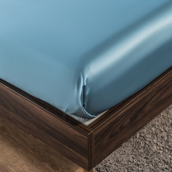 91家纺网 家纺一手货源 找家纺 丽莱美家纺 2026新款天丝冰丝床笠 宾利蓝