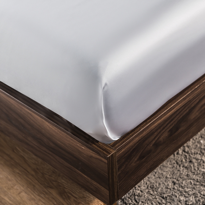 91家纺网 家纺一手货源 找家纺 丽莱美家纺 2026新款天丝冰丝床笠 纯白色