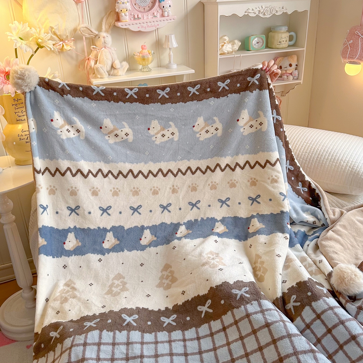 91家纺网 家纺一手货源 找家纺 罗亿家纺 2025新款高克重（200g）牛奶绒韩系毛球办公室盖毯多功能盖毯被套毛毯两用（小红书推荐) 阿奇