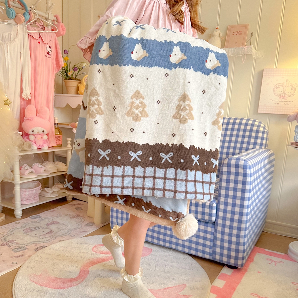 91家纺网 家纺一手货源 找家纺 罗亿家纺 2025新款高克重（200g）牛奶绒韩系毛球办公室盖毯多功能盖毯被套毛毯两用（小红书推荐) 阿奇