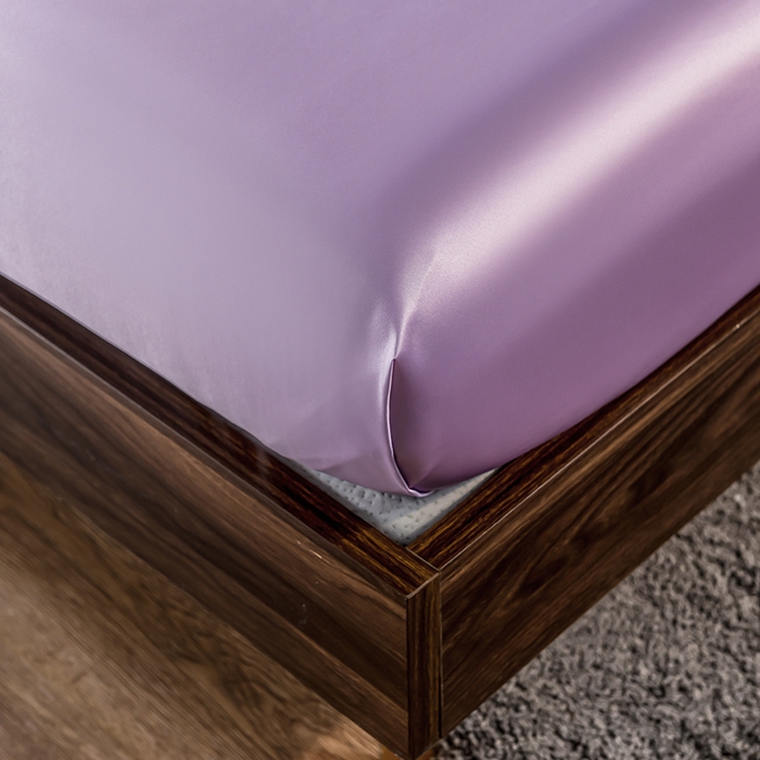 91家纺网 家纺一手货源 找家纺 丽莱美家纺 2026新款天丝冰丝床笠 浅紫