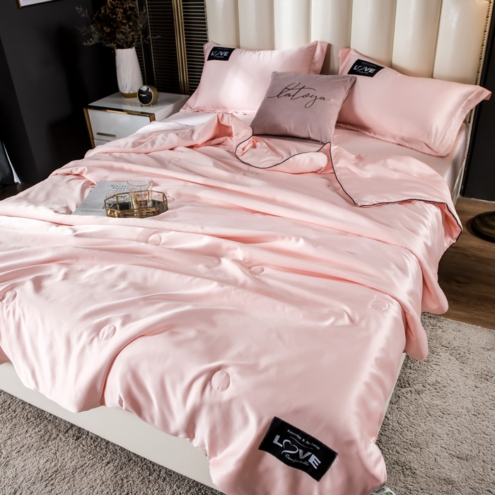 91家纺网 家纺一手货源 找家纺 丽莱美家纺 2025新款夏被  夏被三件套 夏被四件套 玉色