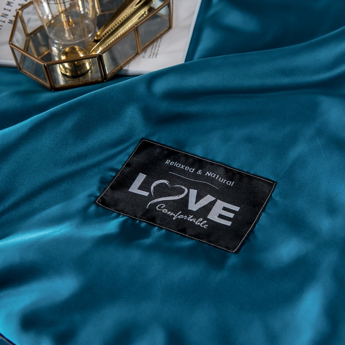 91家纺网 家纺一手货源 找家纺 丽莱美家纺 2025新款夏被  夏被三件套 夏被四件套 孔雀蓝