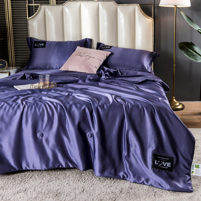 91家纺网 家纺一手货源 找家纺 丽莱美家纺 2025新款夏被  夏被三件套 夏被四件套 烟熏紫