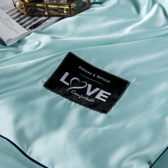 91家纺网 家纺一手货源 找家纺 丽莱美家纺 2025新款夏被  夏被三件套 夏被四件套 水绿