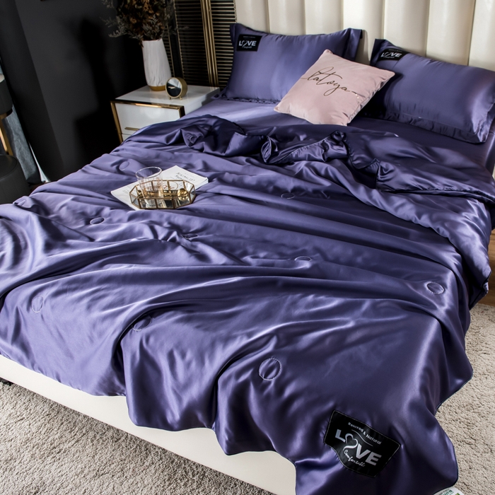 91家纺网 家纺一手货源 找家纺 丽莱美家纺 2025新款夏被  夏被三件套 夏被四件套 烟熏紫