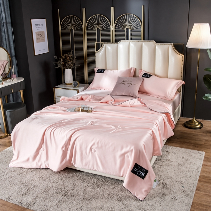 91家纺网 家纺一手货源 找家纺 丽莱美家纺 2025新款夏被  夏被三件套 夏被四件套 玉色