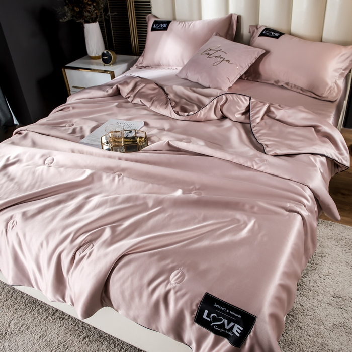 91家纺网 家纺一手货源 找家纺 丽莱美家纺 2025新款夏被  夏被三件套 夏被四件套 香槟