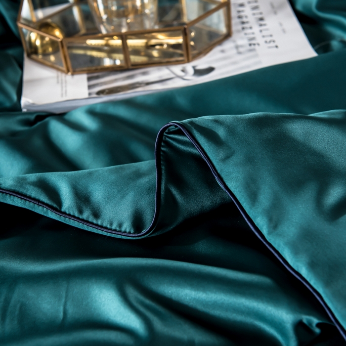 91家纺网 家纺一手货源 找家纺 丽莱美家纺 2025新款夏被  夏被三件套 夏被四件套 墨绿