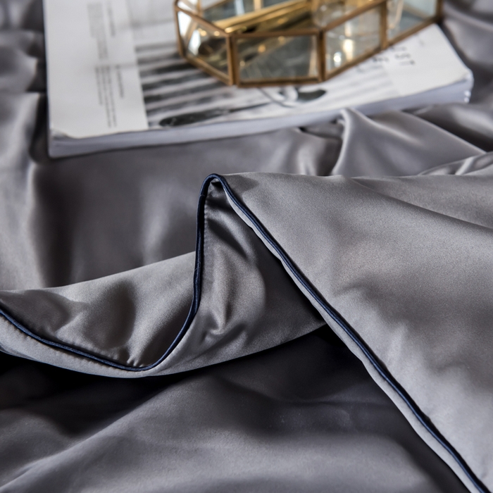 91家纺网 家纺一手货源 找家纺 丽莱美家纺 2025新款夏被  夏被三件套 夏被四件套 灰色