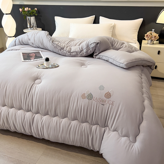 91家纺网 家纺一手货源 找家纺 丽莱美家纺 2026新款牛奶棉新疆羽丝绵被被子被芯-云柔系列 云柔-灰