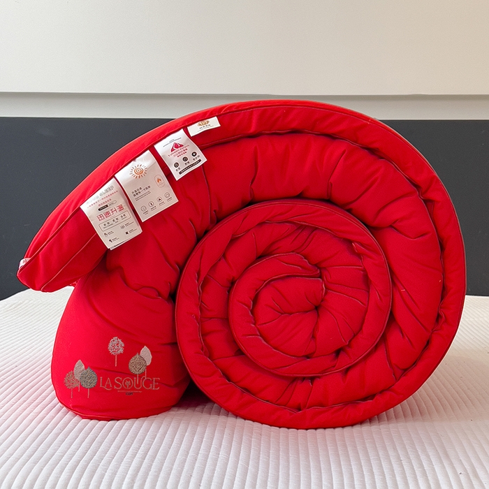 91家纺网 家纺一手货源 找家纺 丽莱美家纺 2026新款牛奶棉新疆羽丝绵被被子被芯-云柔系列 云柔-红