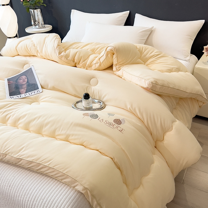 91家纺网 家纺一手货源 找家纺 丽莱美家纺 2026新款牛奶棉新疆羽丝绵被被子被芯-云柔系列 云柔-黄