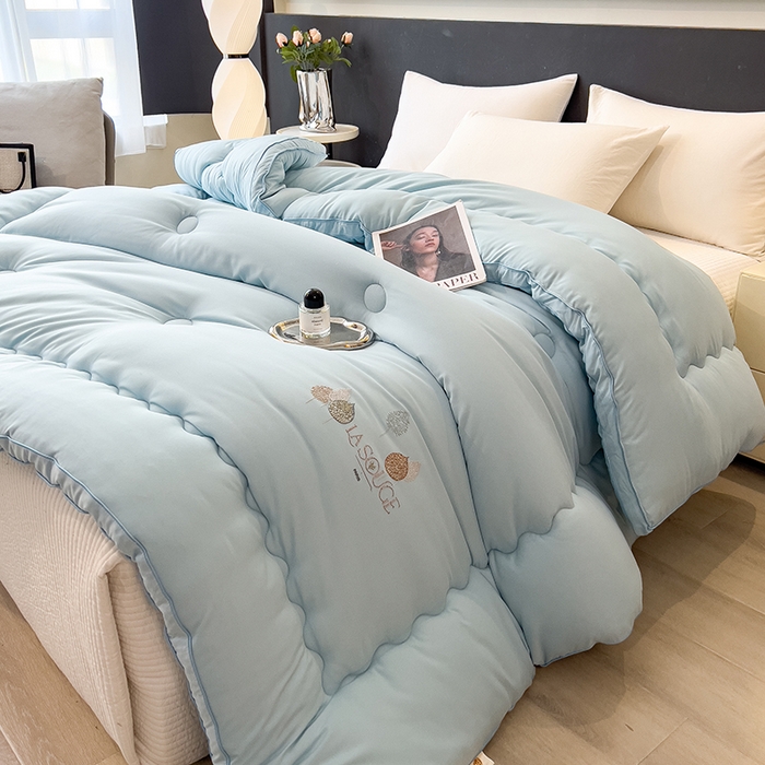 91家纺网 家纺一手货源 找家纺 丽莱美家纺 2026新款牛奶棉新疆羽丝绵被被子被芯-云柔系列 云柔-蓝