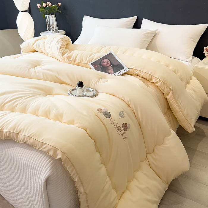 91家纺网 家纺一手货源 找家纺 丽莱美家纺 2026新款牛奶棉新疆羽丝绵被被子被芯-云柔系列 云柔-黄