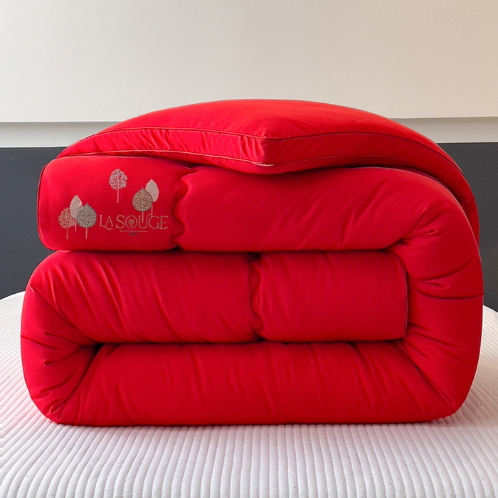 91家纺网 家纺一手货源 找家纺 丽莱美家纺 2026新款牛奶棉新疆羽丝绵被被子被芯-云柔系列 云柔-红