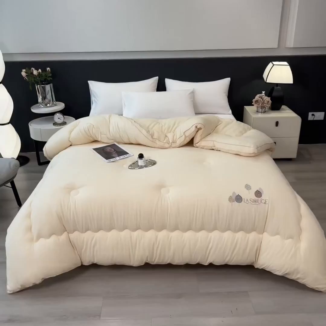 91家纺网 家纺一手货源 找家纺 丽莱美家纺 2026新款牛奶棉新疆羽丝绵被被子被芯-云柔系列 云柔-黄