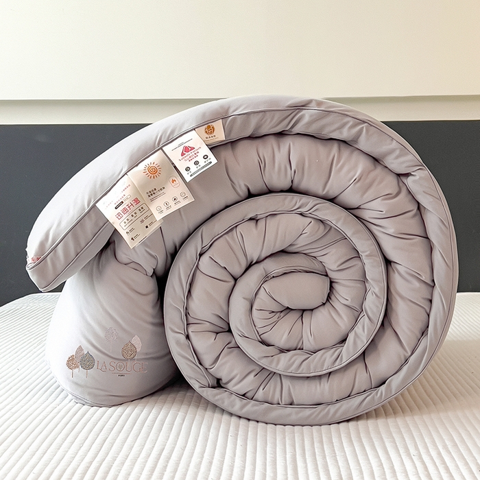 91家纺网 家纺一手货源 找家纺 丽莱美家纺 2026新款牛奶棉新疆羽丝绵被被子被芯-云柔系列 云柔-灰