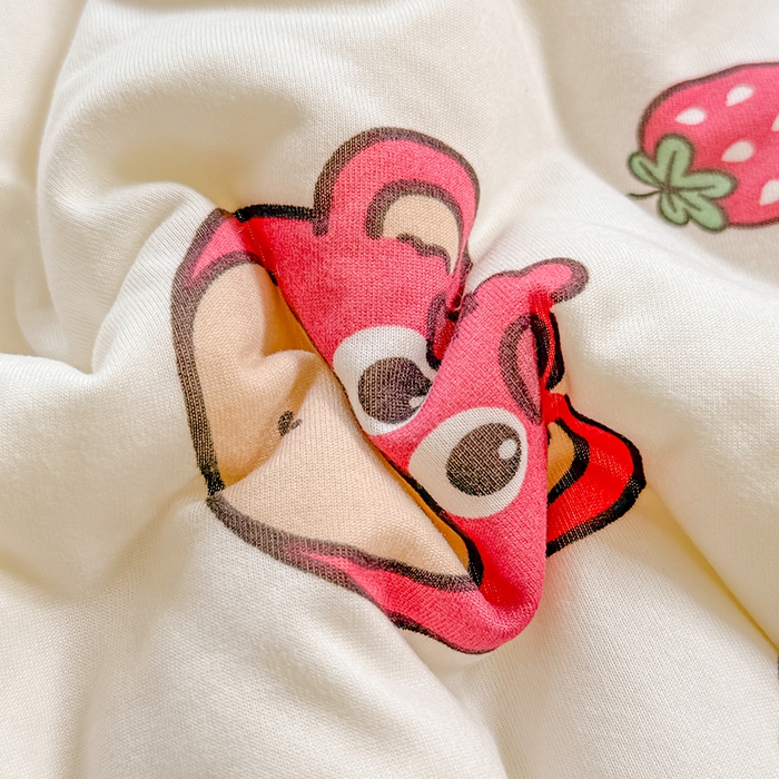 91家纺网 家纺一手货源 找家纺 天瑜家纺 2025新款针织棉手包豆豆被儿童被大豆被被子被芯 手包边  小草莓熊