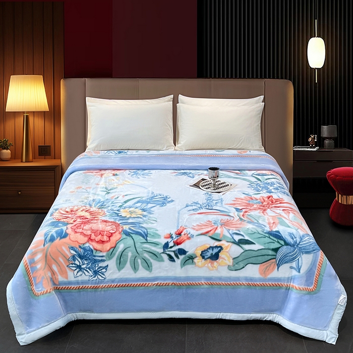 91家纺网 家纺一手货源 找家纺 （总）凯轩毛毯 2025新款加厚双层婚庆云毯  毛毯