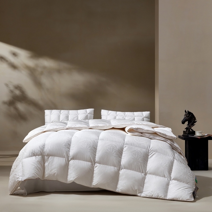 91家纺网 家纺一手货源 找家纺 （总）织梦人羽绒工厂店 2025新款高蓬松羽绒羽毛被大牌同款花型-高精密提花系列