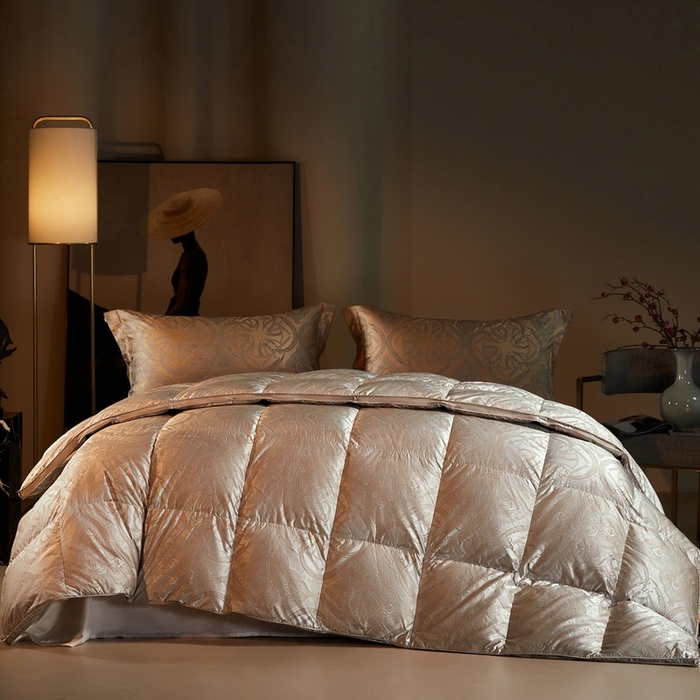 91家纺网 家纺一手货源 找家纺 （总）织梦人羽绒工厂店 2025新款高蓬松羽绒羽毛被大牌同款花型-高精密提花系列