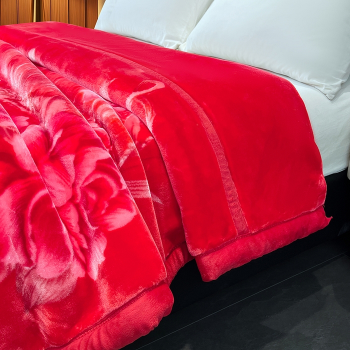 91家纺网 家纺一手货源 找家纺 （总）凯轩毛毯 2025新款加厚双层婚庆云毯  毛毯